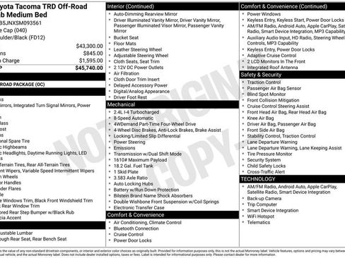 Used 2025 Toyota Tacoma TRD Off-Road AWD/4WD image 12