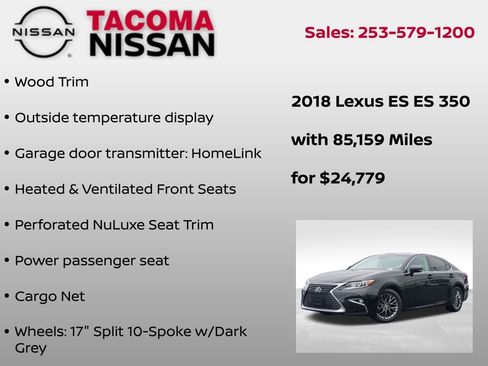 Used 2018 Lexus ES 350 w/ Navigation System Package FWD image 37