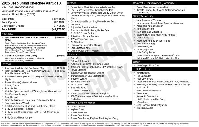Used 2025 Jeep Grand Cherokee Altitude AWD/4WD image 34