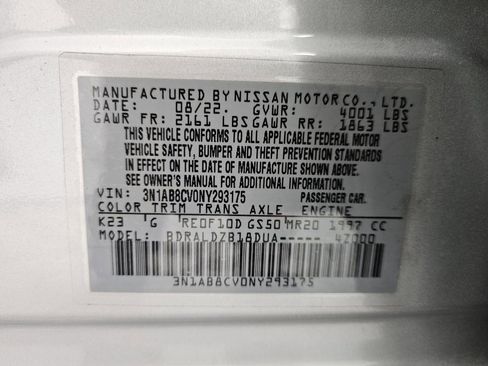 Used 2022 Nissan Sentra SV w/ Trunk Package FWD image 47