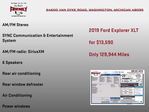 Used 2019 Ford Explorer XLT w/ Equipment Group 201A FWD image 3