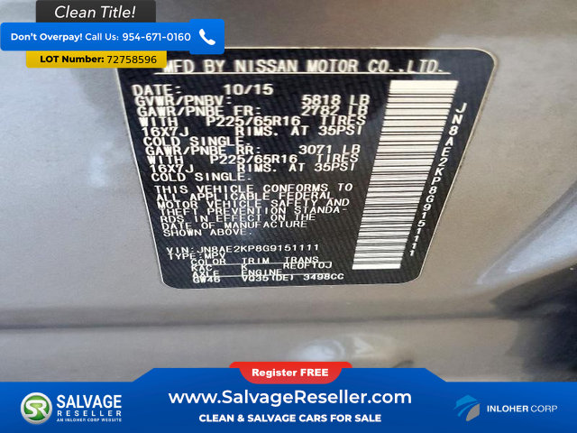 Used 2016 Nissan Quest SV FWD image 17