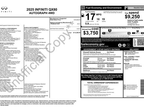 Used 2025 INFINITI QX80 Autograph AWD/4WD image 68