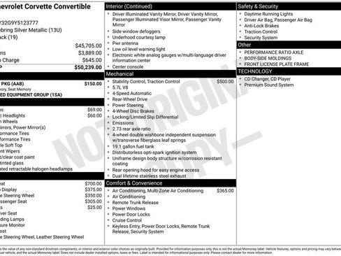 Used 2000 Chevrolet Corvette Convertible w/ Memory Pkg RWD image 3