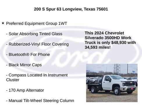 Used 2024 Chevrolet Silverado 3500 W/T w/ WT Fleet Convenience Package image 5