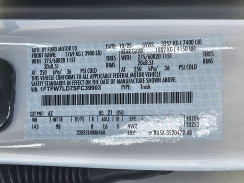 New 2025 Ford F150 Platinum w/ Equipment Group 702A High image 36