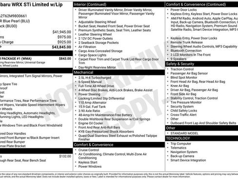 Used 2021 Subaru WRX STI Limited w/ Popular Package #1 image 38