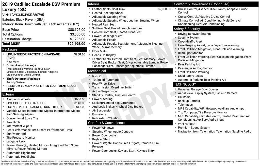 Used 2019 Cadillac Escalade ESV Premium Luxury RWD image 26