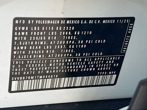 New 2026 Volkswagen Tiguan S AWD/4WD image 30