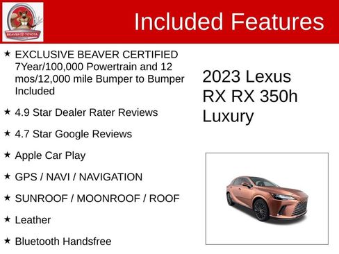 Used 2023 Lexus RX 350 w/ Accessory Package (2T) AWD/4WD image 4