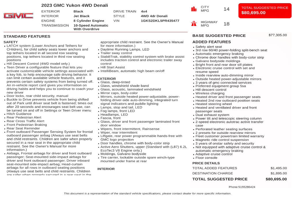 Used 2023 GMC Yukon Denali AWD/4WD image 3