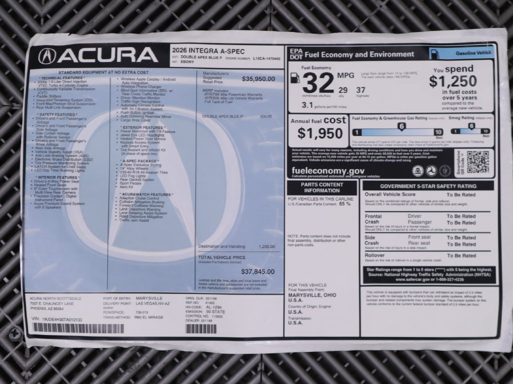 Used 2026 Acura Integra A-Spec FWD image 10