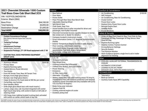 Used 2021 Chevrolet Silverado 1500 Custom Trail Boss image 2