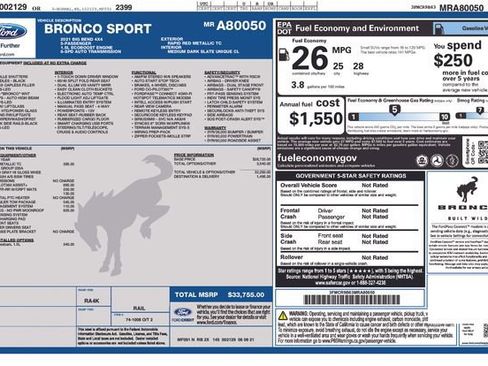 Used 2021 Ford Bronco Sport Big Bend w/ Big Bend Package (96B) image 8