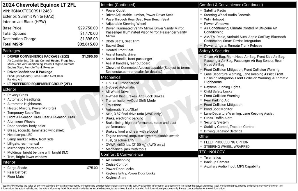 Used 2024 Chevrolet Equinox LT w/ Driver Convenience Package AWD/4WD image 40