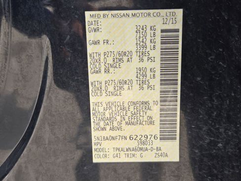 Used 2015 Nissan Armada Platinum w/ 2nd Row Captain Seat Package image 34