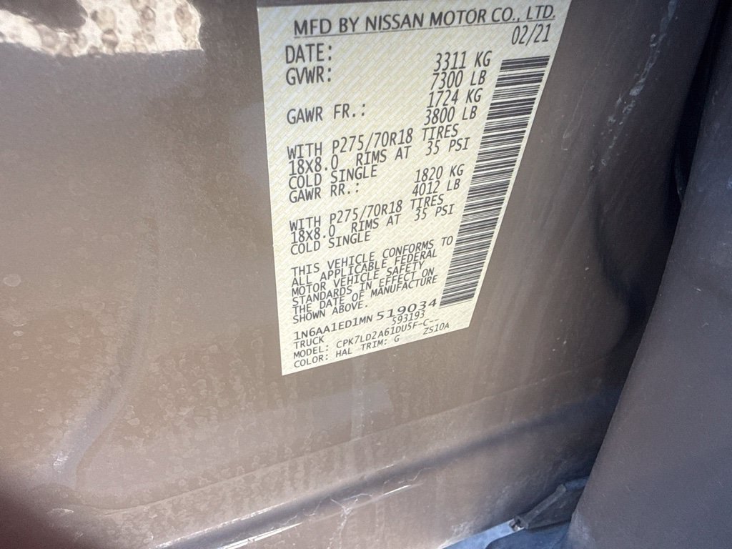 Used 2021 Nissan Titan PRO-4X w/ Pro-4x Convenience Package AWD/4WD image 15