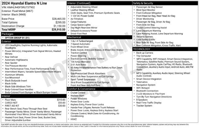 Certified 2024 Hyundai Elantra N Line FWD image 10