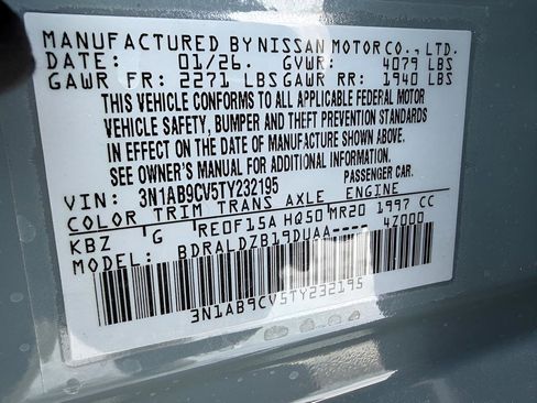 New 2026 Nissan Sentra SV w/ Floor Mat Package FWD image 29