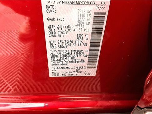 Used 2022 Nissan Murano Platinum w/ Cargo Package FWD image 18