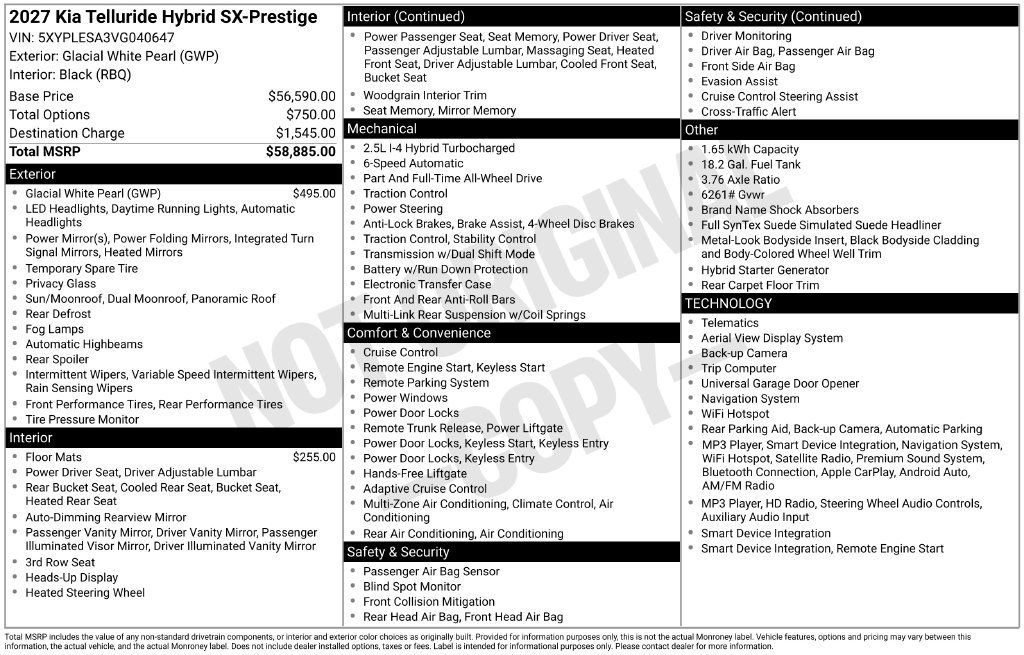 New 2027 Kia Telluride SX Prestige AWD/4WD image 4