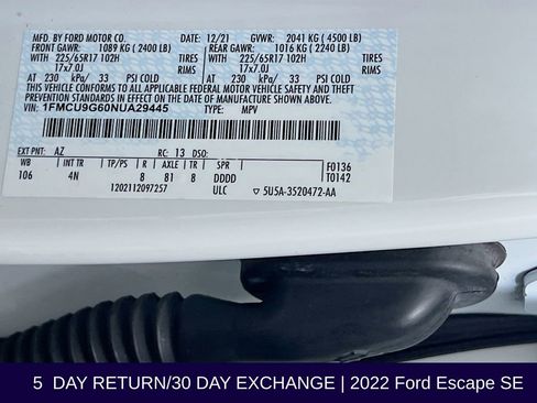 Used 2022 Ford Escape SE w/ Convenience Package AWD/4WD image 37