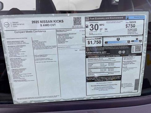 Certified 2025 Nissan Kicks S w/ Charging Package AWD/4WD image 6