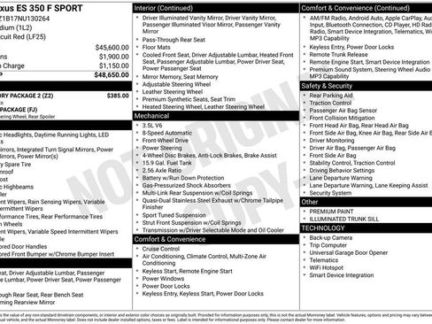 Used 2022 Lexus ES 350 F Sport w/ Accessory Package 2 image 16