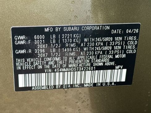 New 2026 Subaru Ascent Limited Bronze AWD/4WD image 44