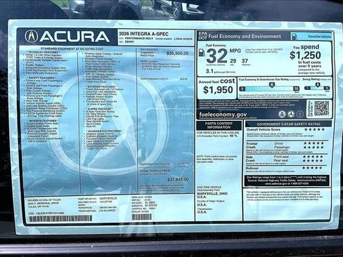 New 2026 Acura Integra A-Spec FWD image 39