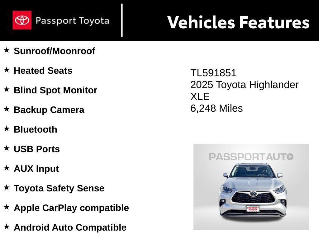 Used 2025 Toyota Highlander XLE AWD/4WD image 10