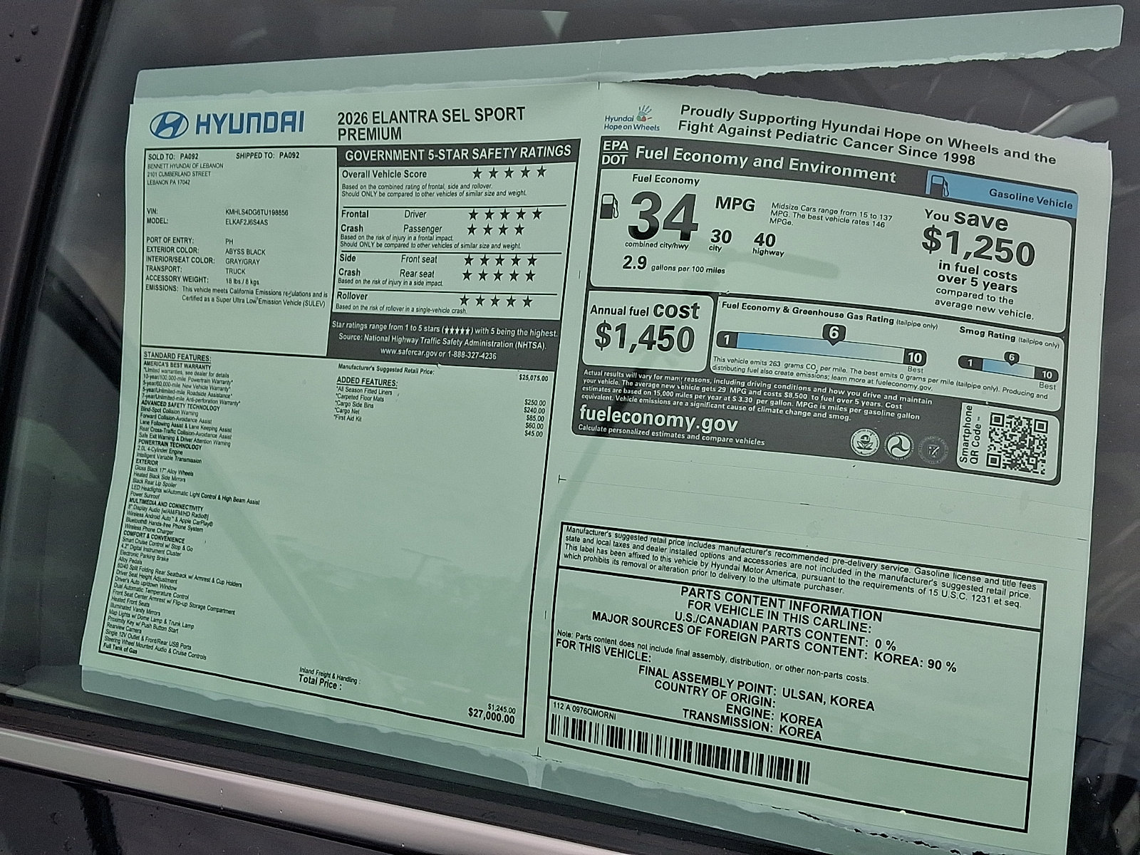 New 2026 Hyundai Elantra SEL Sport Premium FWD image 3