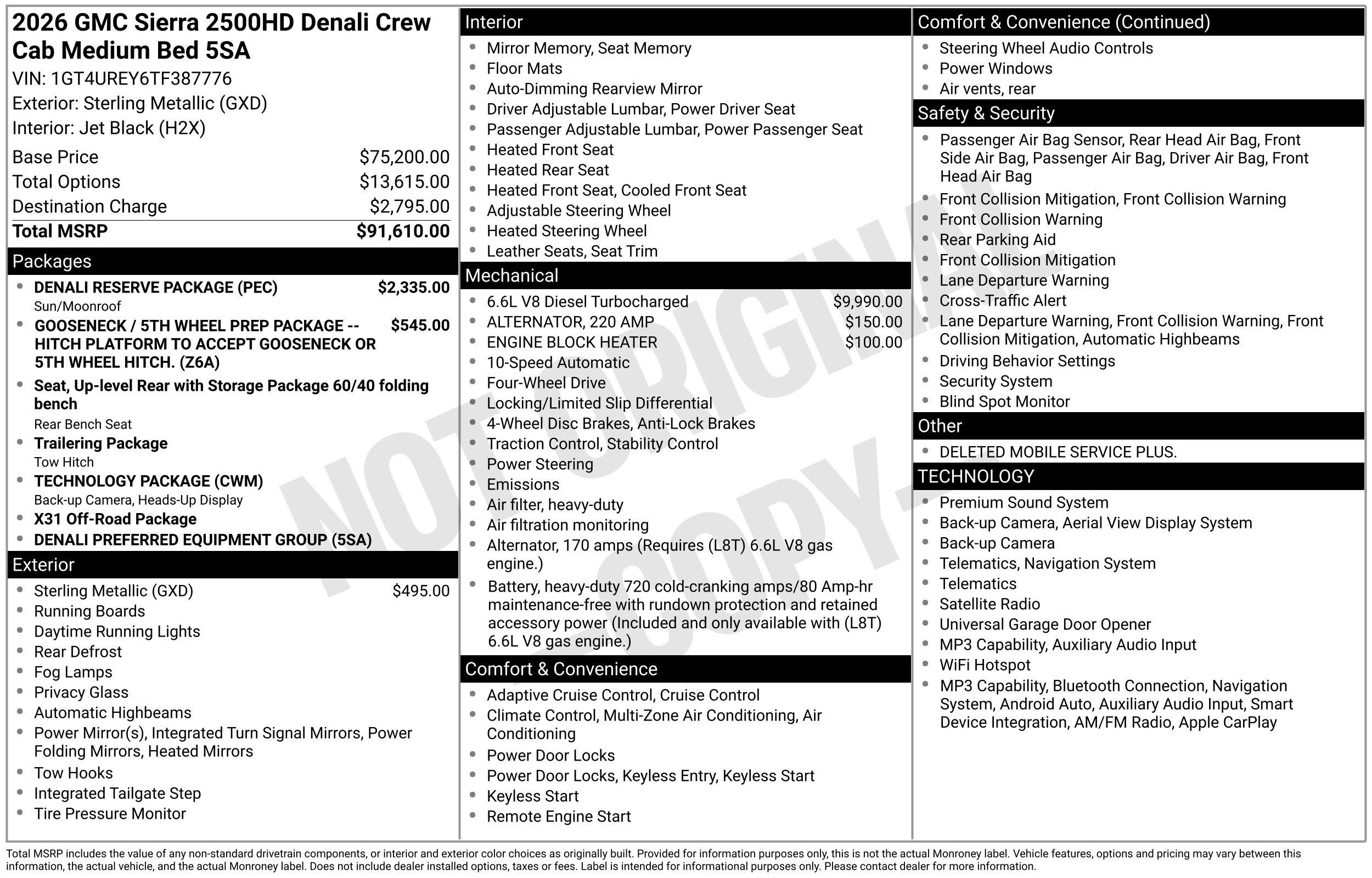 New 2026 GMC Sierra 2500 Denali w/ Denali Reserve Package AWD/4WD image 49