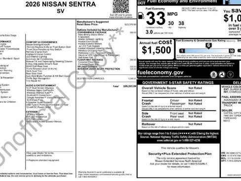 New 2026 Nissan Sentra SV w/ SV Convenience Package image 30