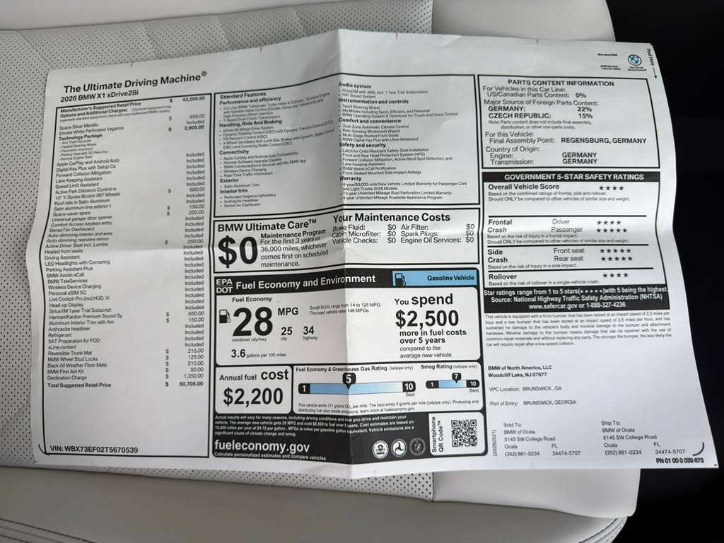 New 2026 BMW X1 xDrive28i w/ Technology Package AWD/4WD image 25