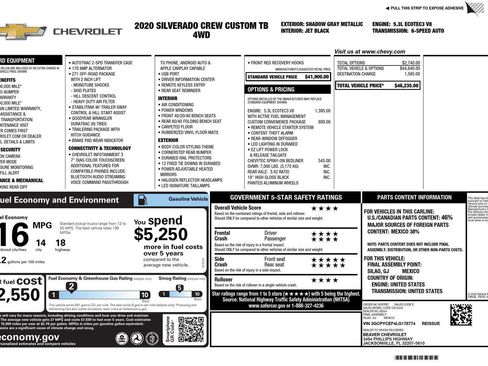 Used 2020 Chevrolet Silverado 1500 Custom Trail Boss w/ Custom Convenience Package image 36