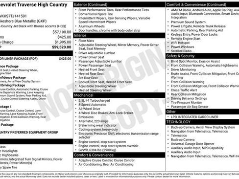 Certified 2026 Chevrolet Traverse High Country w/ LPO, Floor Liner Package AWD/4WD image 24