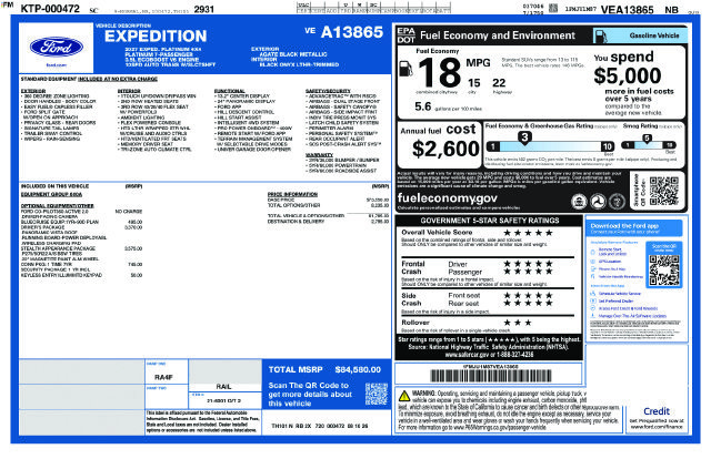 New 2027 Ford Expedition Platinum w/ Stealth Appearance Package AWD/4WD image 2