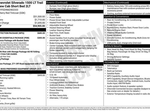 Used 2021 Chevrolet Silverado 1500 LT Trail Boss w/ Bed Protection Package AWD/4WD image 6