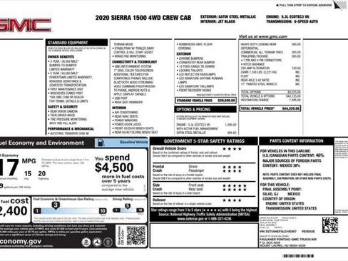 Used 2020 GMC Sierra 1500 4x4 Crew Cab w/ Trailering Package image 4