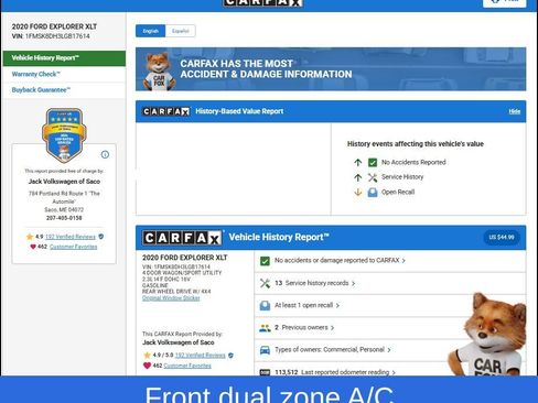 Used 2020 Ford Explorer XLT w/ Equipment Group 202A image 11