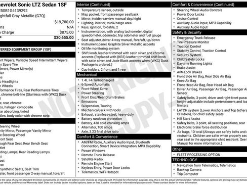 Used 2016 Chevrolet Sonic LTZ FWD image 14