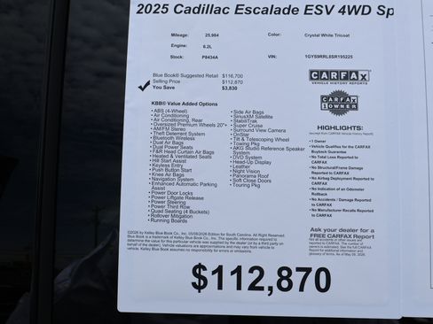 Used 2025 Cadillac Escalade ESV Sport Platinum AWD/4WD image 46