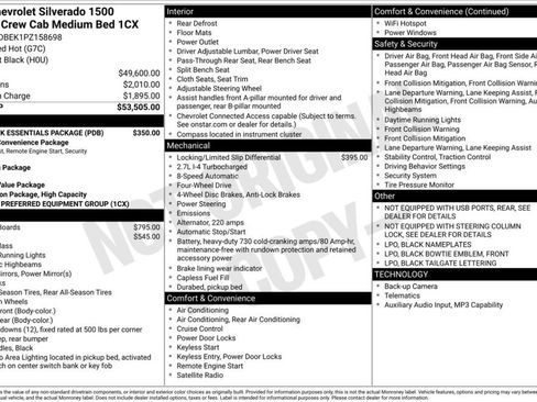 Used 2023 Chevrolet Silverado 1500 Custom w/ LPO, Dark Essentials Package image 3