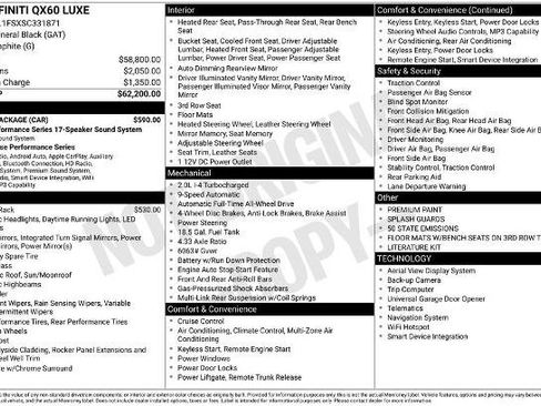 Certified 2025 INFINITI QX60 Luxe w/ Cargo Package AWD/4WD image 10