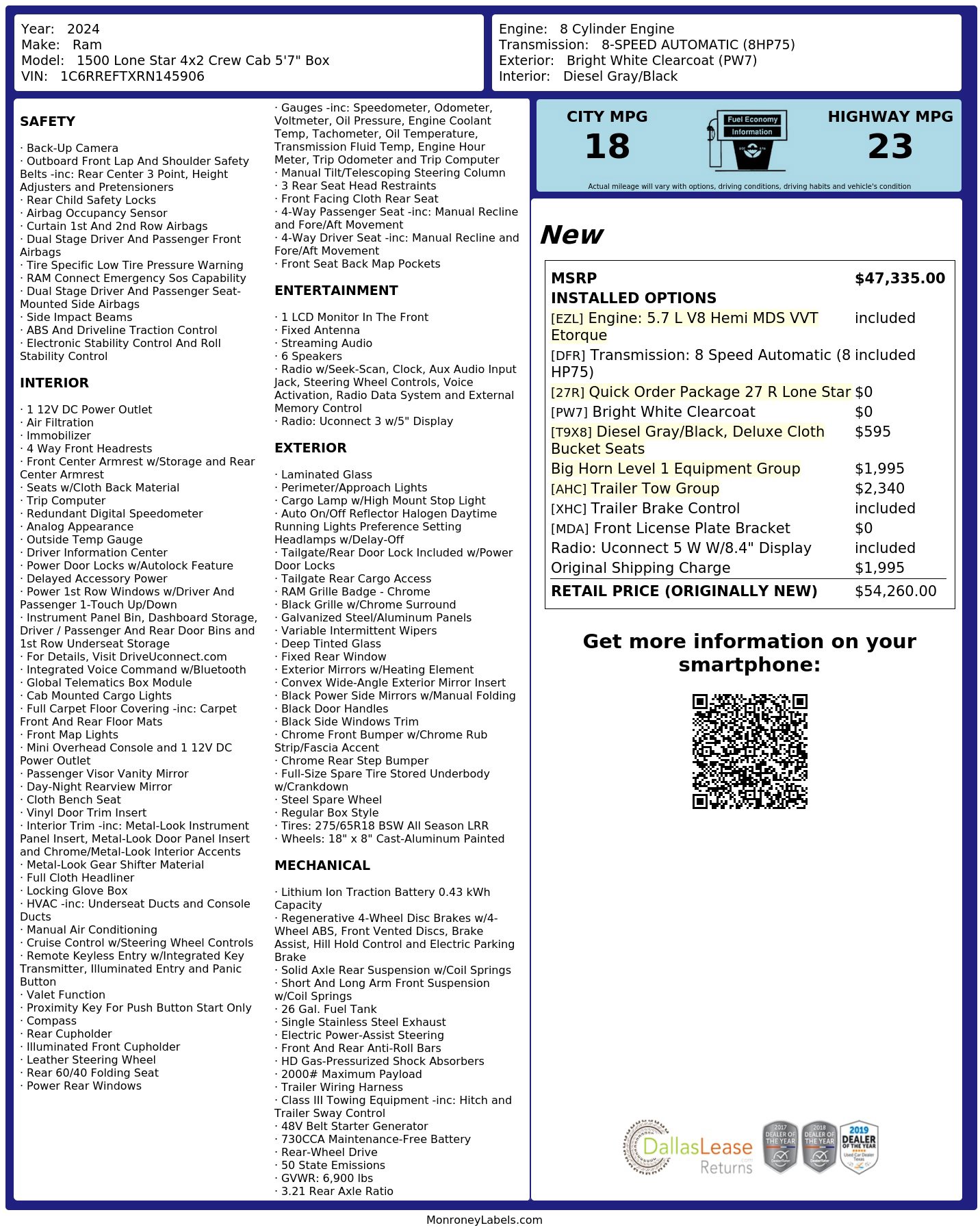 Used 2024 RAM 1500 Lone Star w/ Trailer Tow Group RWD image 3