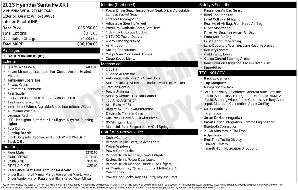 Used 2023 Hyundai Santa Fe XRT AWD/4WD image 31