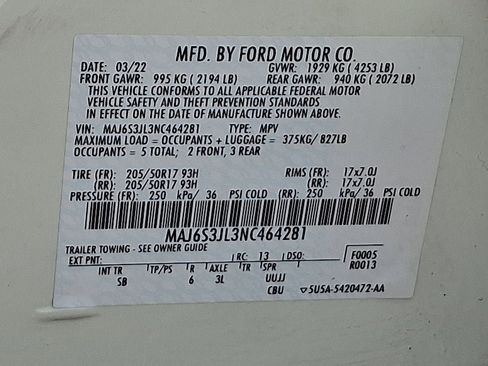 Certified 2022 Ford EcoSport SES w/ Interior Protection Package AWD/4WD image 29
