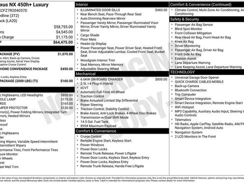 Used 2024 Lexus NX 450h+ AWD w/ Vision Package image 3