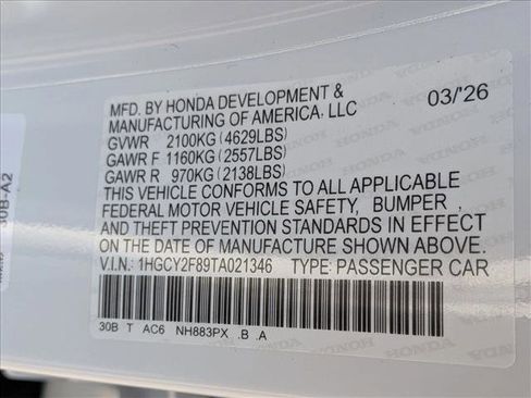 New 2026 Honda Accord Touring image 19